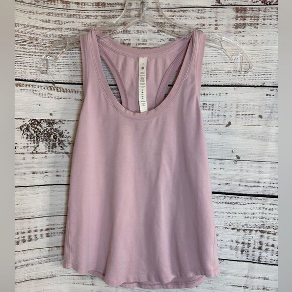 Lululemon Love Tank Top Womens Size 0 Pima Cotton Blend Pink Peony Soft light - Picture 1 of 8